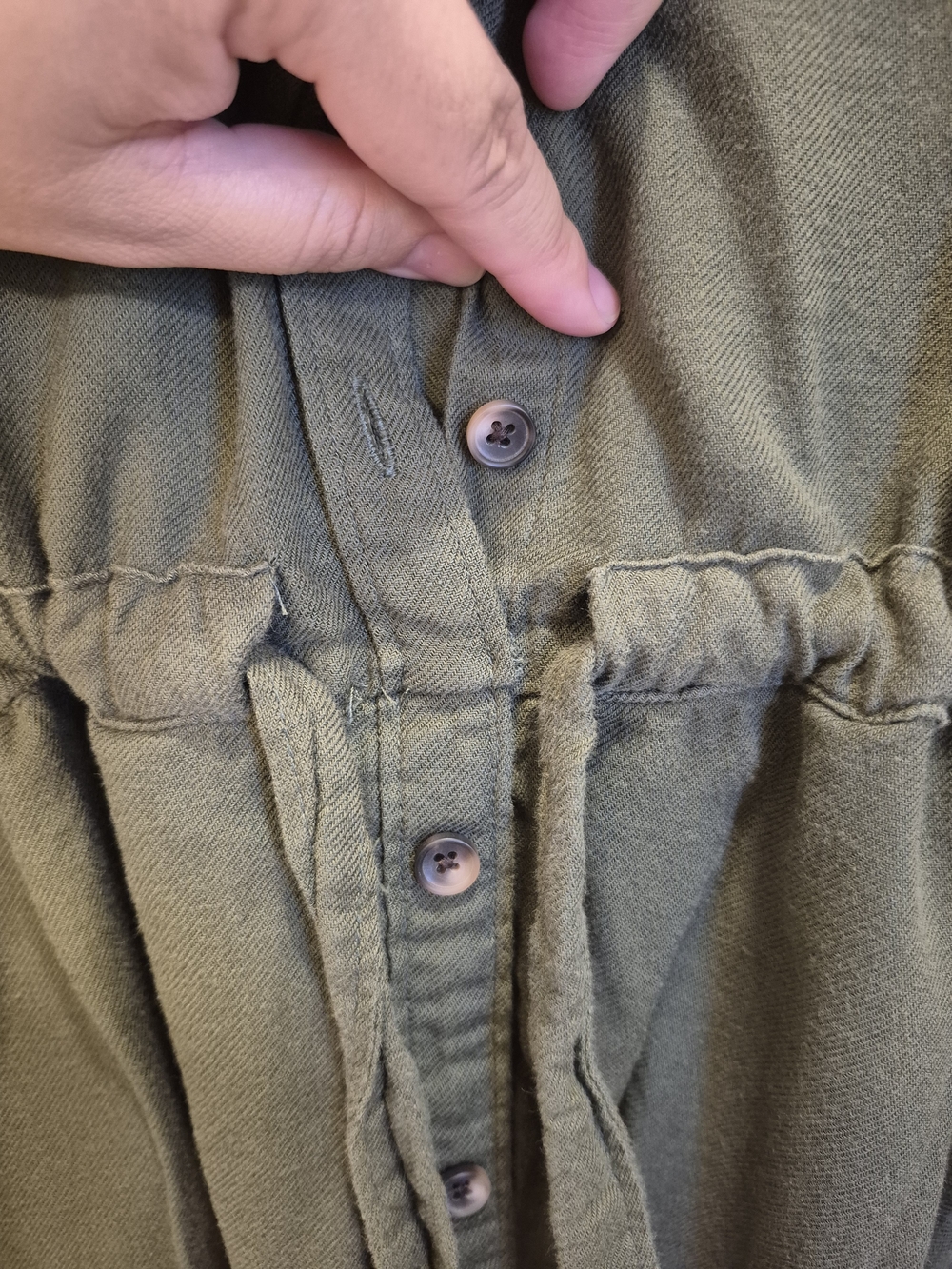 croft & barrow Olive Green Button-Front Utility Shirt Dress - Picture 6 of 6